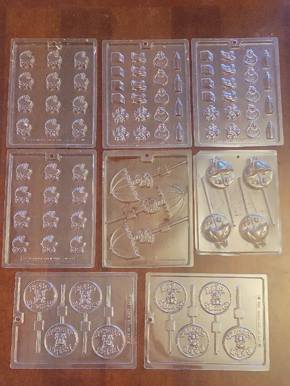 Lot of 8 Baby Themed / Baby Shower Plastic Candy Molds